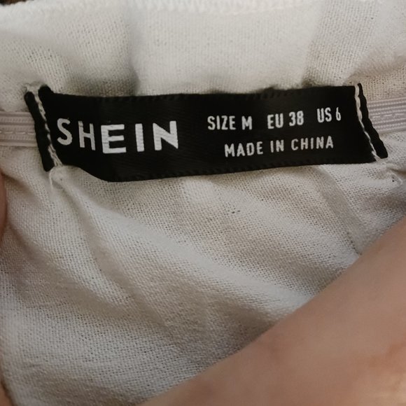 Shein White Swiss Dot Baby Doll Dress - Picture 3 of 3